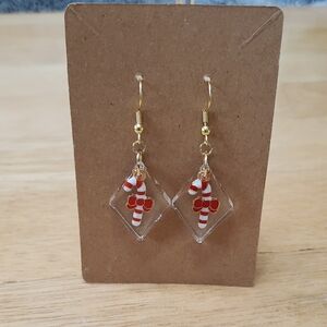 Candy Cane Dangle Earrings